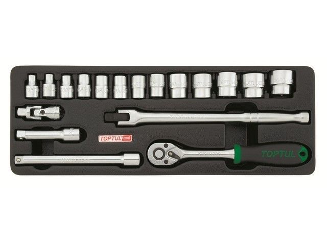 набор-сет головок 3/8" 18предм. 6гр. 136х364мм toptul gcat1808 от BTSprom.by