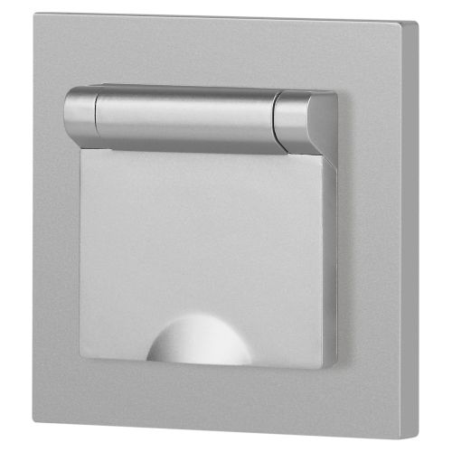  Розетка 1-м СП Accent 6-203-03 16А IP20 250В 2P+E Schuko с крышкой алюм. Intro Б0063721 фото в каталоге от BTSprom.by