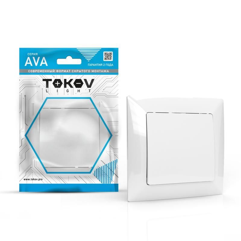 выключатель 1-кл. сп ava 10а ip20 в сборе бел. tokov light tkl-av-v1f-c01 от BTSprom.by