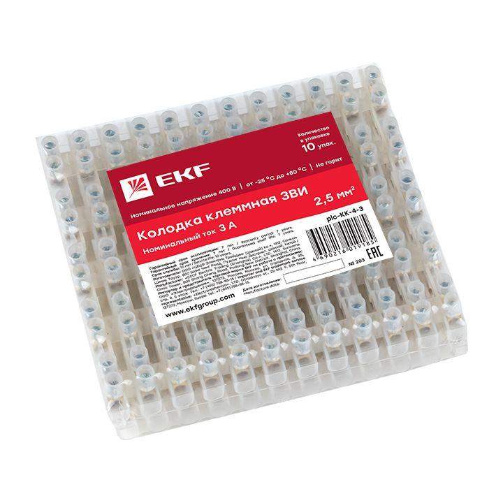  Колодка клеммная 4кв.мм 3А полиэтилен PROxima EKF plc-KK-4-3 фото в каталоге от BTSprom.by