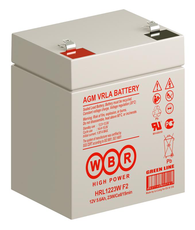  Аккумулятор 12В 5.6А.ч WBR HRL1223W F2 WBR фото в каталоге от BTSprom.by