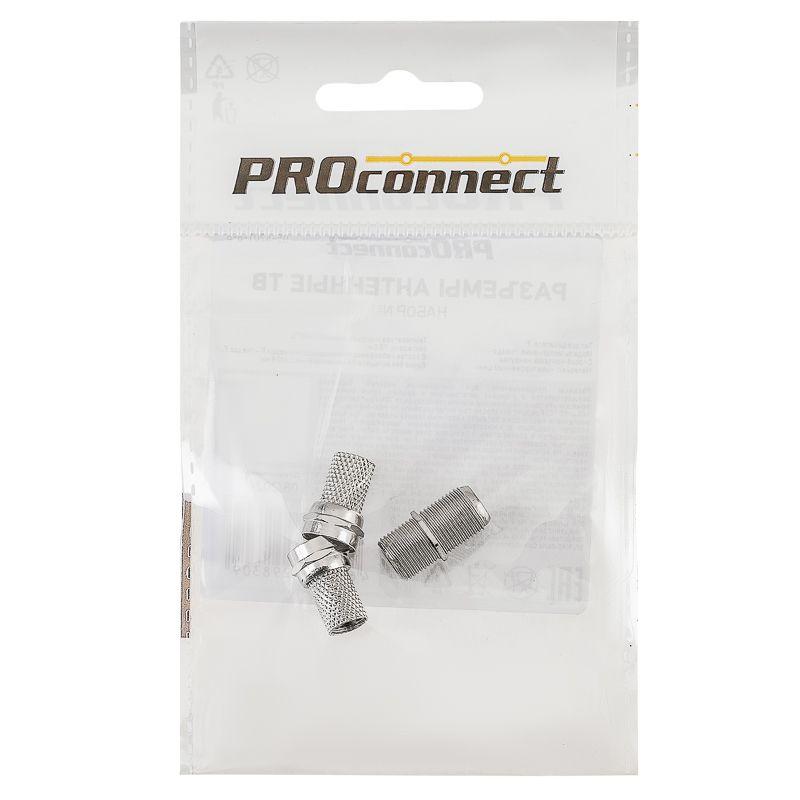  Набор разъемов антенных ТВ №1 (1 переходник гнездо F - гнездо F; бочка без кольца; 2 F-разъема RG-6) PROCONNECT 05-4201-6-6 фото в каталоге от BTSprom.by