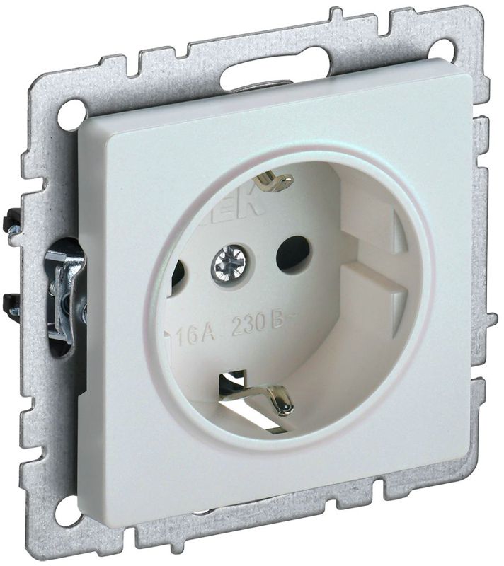 розетка brite рс14-1-0-брж 16а с заземл. защ. шторки механизм жемчуж. iek br-r14-16-k36 от BTSprom.by