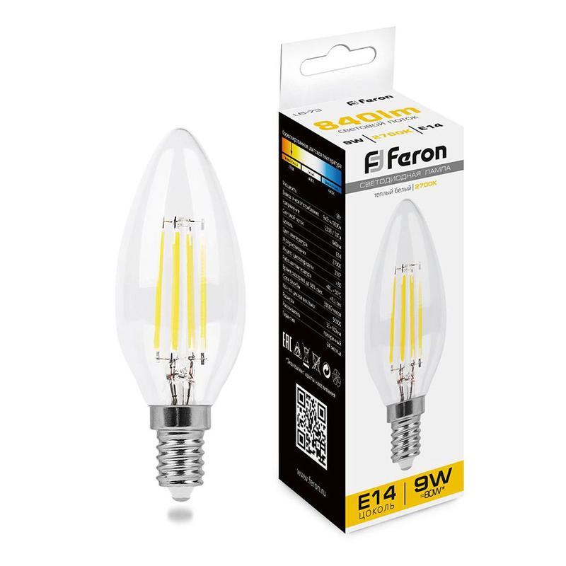 лампа светодиодная 9вт 230в e14 2700к прозрачн. lb-73 feron 25956 от BTSprom.by