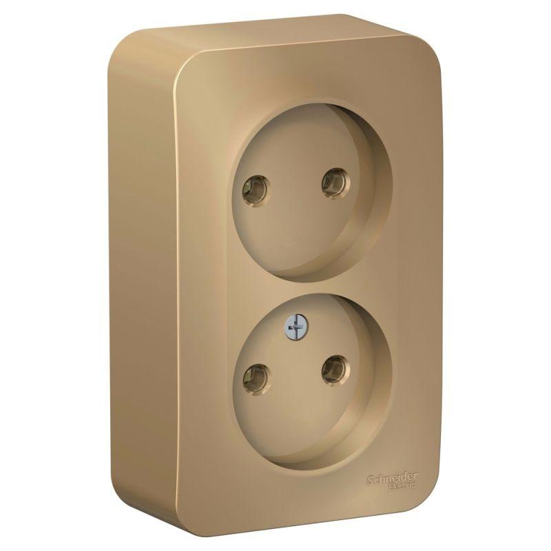 розетка 2-м оп blanca 16а ip20 250в без заземл. без защ. шторок титан se blnra000204 от BTSprom.by