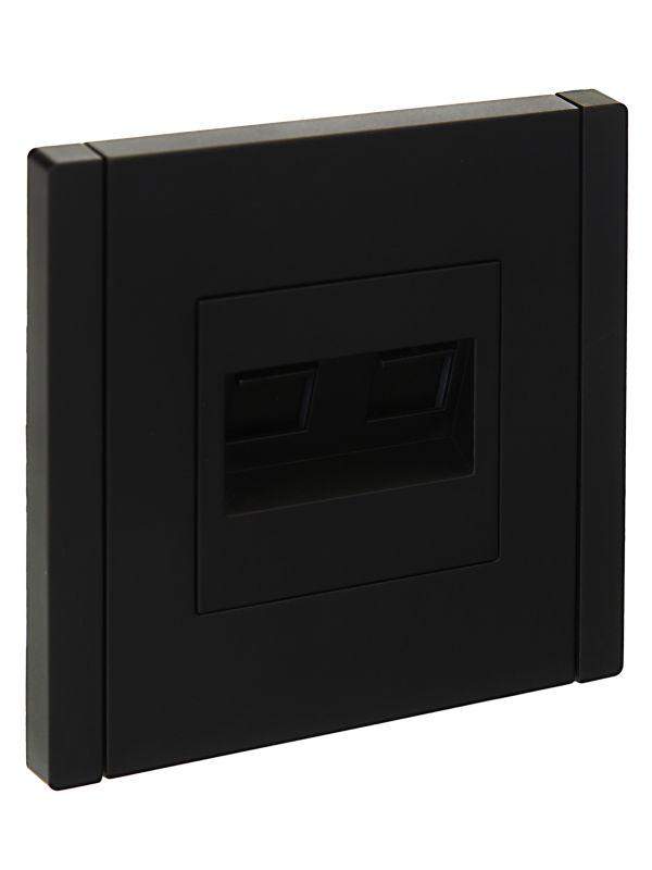 розетка компьютерная 2-м rj45 кат.5e forte&piano fp133 черн. iek fp-k20-1-k02 от BTSprom.by