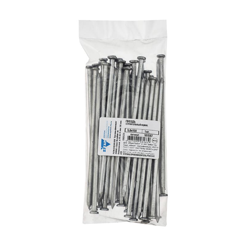 гвоздь строительный 5х150 оцинк. (уп.1кг) zitar 101597 от BTSprom.by