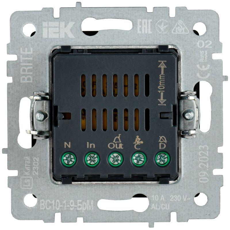  Кнопка звонка BRITE 10А ВС10-1-9-БрМ для отелей с индик. механизм маренго IEK BR-V14-2-10-K35 фото в каталоге от BTSprom.by