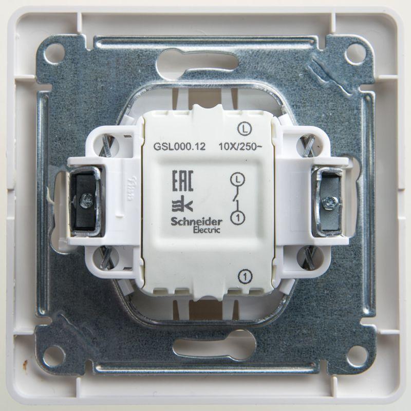 выключатель 1-кл. сп glossa 10а ip20 (сх. 1) 10ax в сборе перламутр. se gsl000612 от BTSprom.by