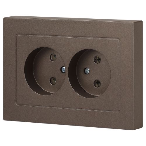  Розетка 2-м СП Accent 6-204-08 16А IP20 250В 2P AL/CU бронза Intro Б0063472 фото в каталоге от BTSprom.by