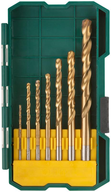 набор сверл hss по металлу 2; 3; 3.5; 4; 5; 6; 8мм покрытие титан. (уп.7шт) fit 34215 от BTSprom.by