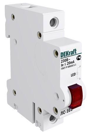 лампа сигнальная лс-101 на din-рейку 1p красн. led dekraft 18002dek от BTSprom.by