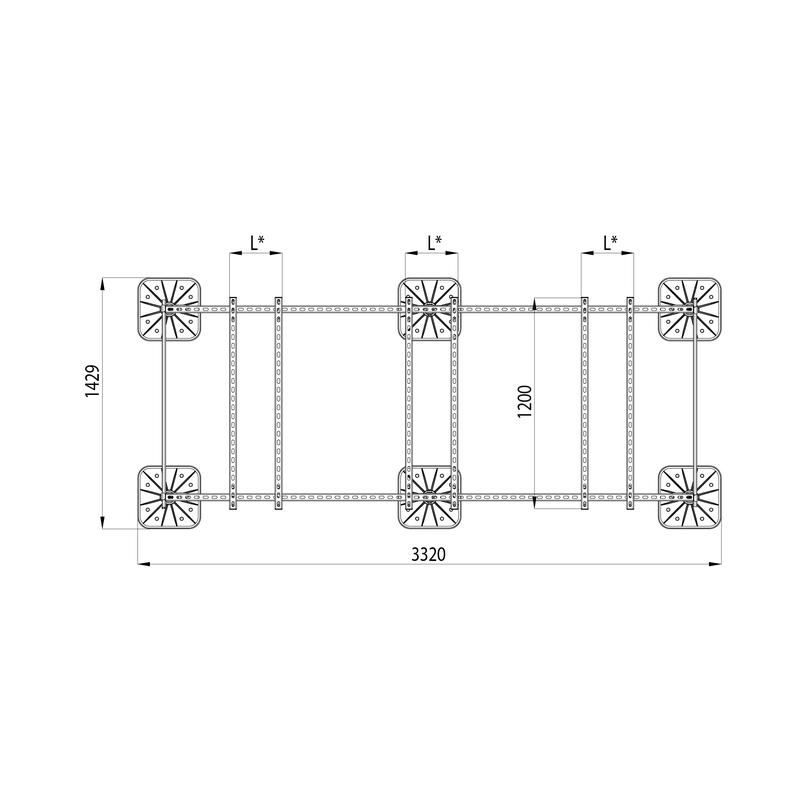  Конструкция опорная для установки оборудования TECHNORAPTOR FOOT 3000х1200 тип 2 HD КМ TR0262 фото в каталоге от BTSprom.by