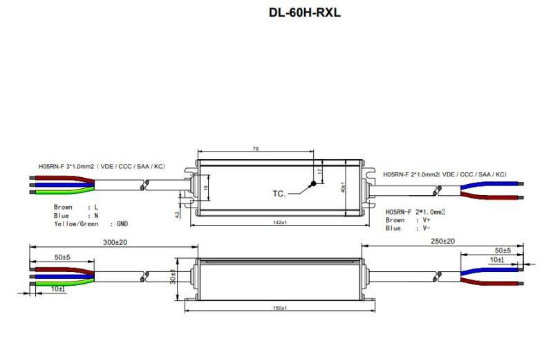 драйвер 60вт 24в для светодиодной ленты done power dl-60h-v24-rxl ip67 150х40х30мм varton dl-60h-v24-rxl от BTSprom.by