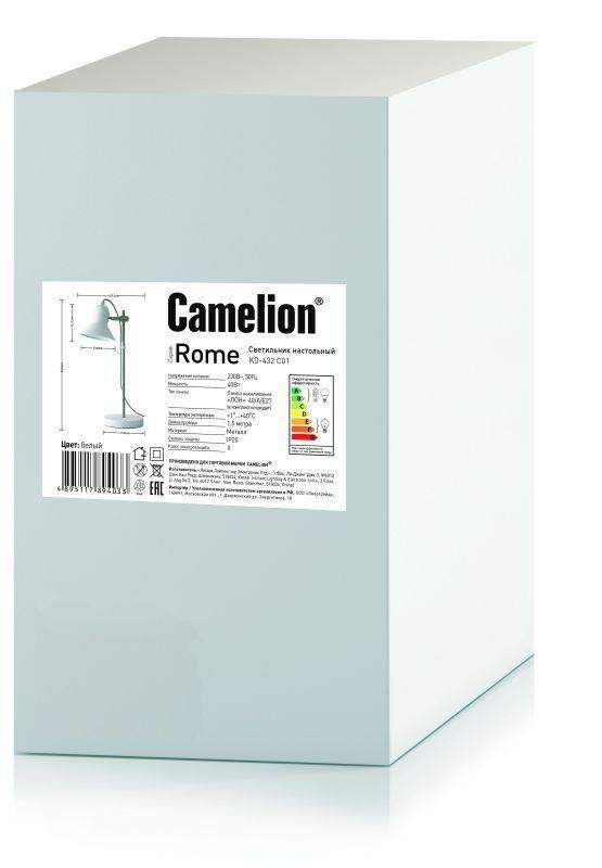 Светильник настольный KD-432 C01 Rome 1х E27 40Вт 230В бел. Camelion 14550 фото в каталоге от BTSprom.by  Светильник настольный KD-432 C01 Rome 1х E27 40Вт 230В бел. Camelion 14550 фото в каталоге от BTSprom.by