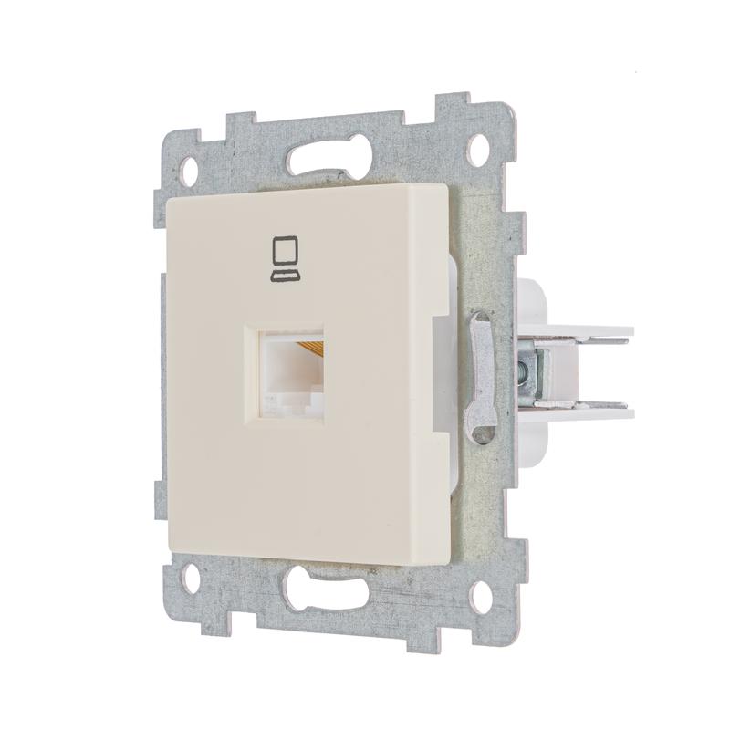  Розетка компьютерная 1-м Аксиома РК1-458 RJ45 кат.5E механизм сл. кость Кунцево 122004 фото в каталоге от BTSprom.by