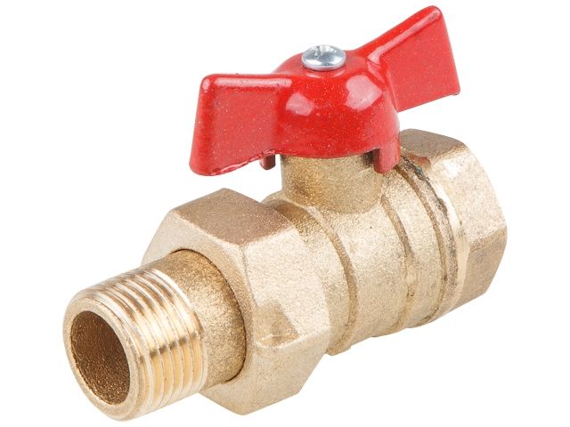 кран шаровый 3/4" нар.-вн. бабочка (со сгоном) pn1,6 мпа, 11б27п9, цветлит (црб0050) zw10094 от BTSprom.by