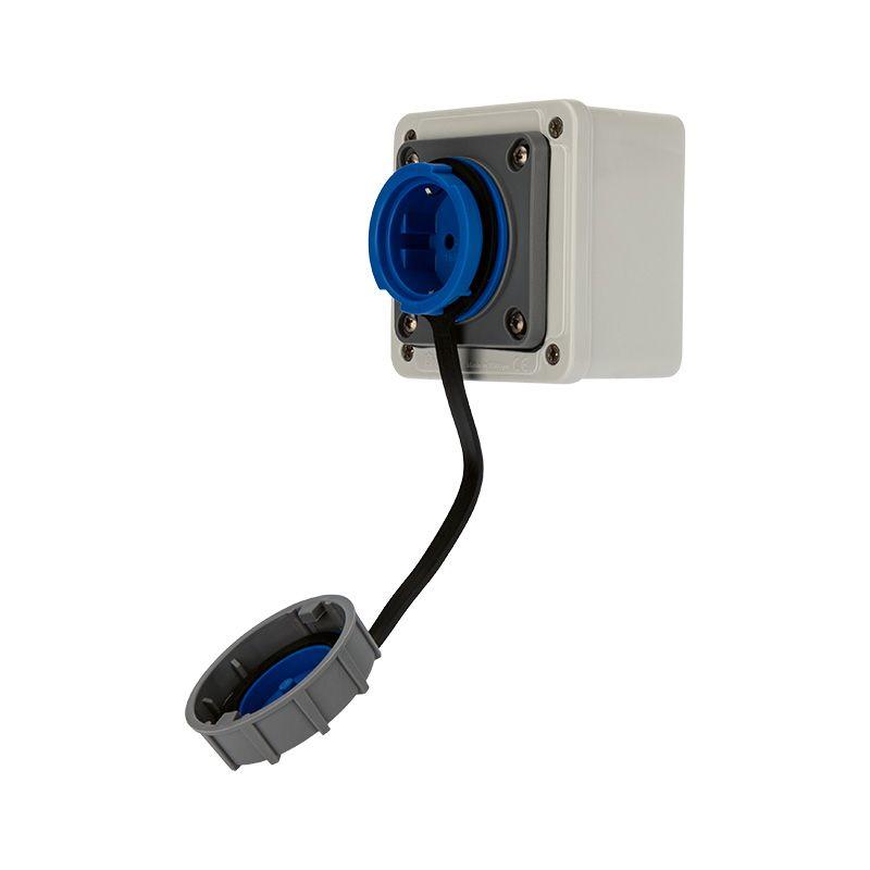  Розетка настенная влагозащ. с крышкой 16А 2Р+РЕ IP68 Rexant 111-125 фото в каталоге от BTSprom.by