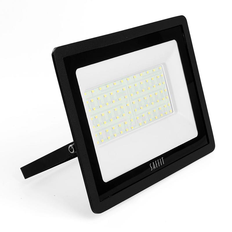 прожектор светодиодный sfl90-100 100вт 4000к ip65 ac230в/50гц 2835smd в компактном корпусе черн. saffit 55230 от BTSprom.by