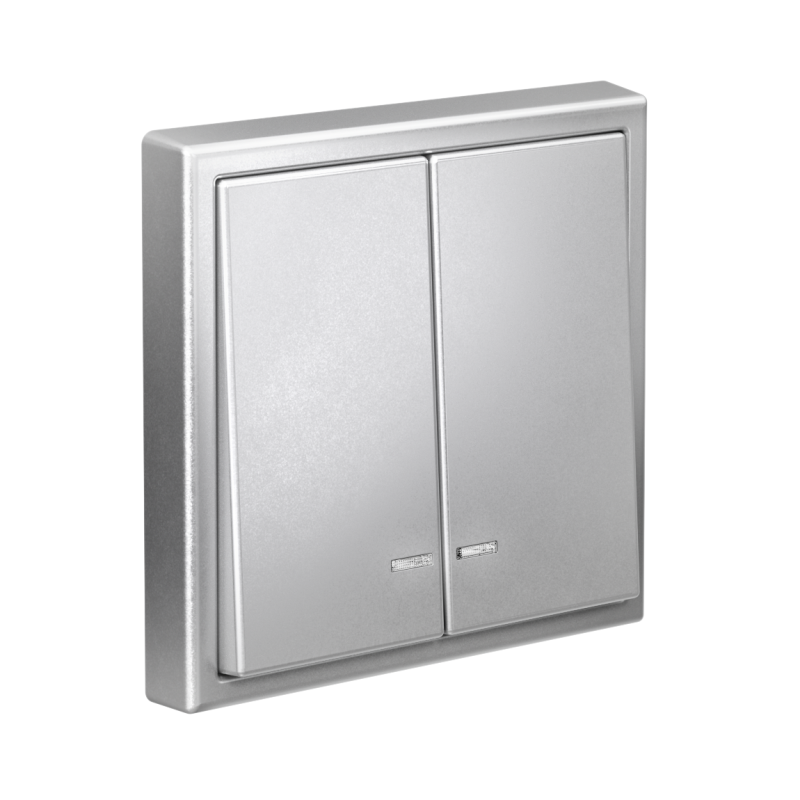  Выключатель 2-кл. ArtGallery (сх. 5а) 10AX с подсветкой механизм алюм. SE GAL000353 фото в каталоге от BTSprom.by