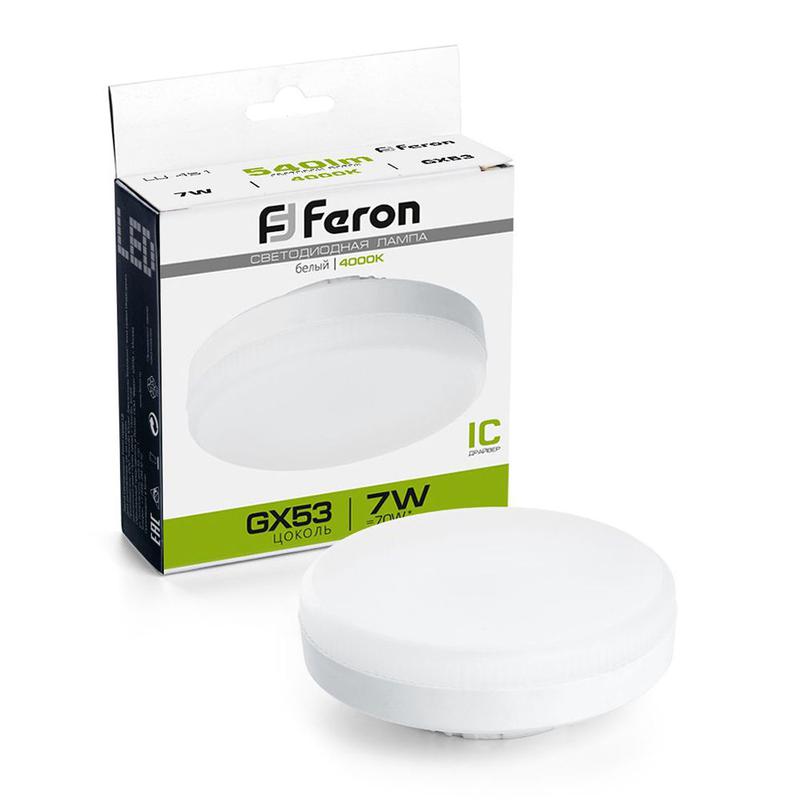 лампа светодиодная 7вт 230в gx53 4000к lb-451 feron 25828 от BTSprom.by
