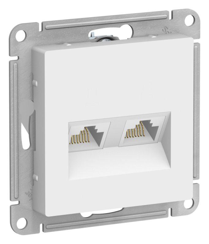 розетка компьютерная 2-м atlasdesign rj45+rj45 кат.5e механизм лотос se atn001385 от BTSprom.by