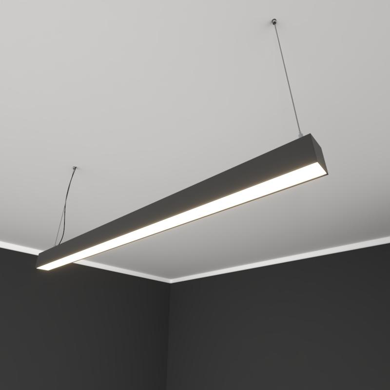 светильник светодиодный rve-pls4955-1210-p 33вт 4000к 1210х49х55мм линейный подвесной ral9005 муар черн. rvelektro rve00015672 от BTSprom.by