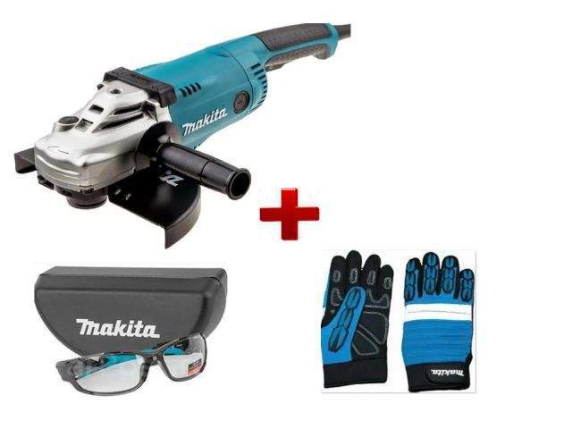 двуручная углошлифмашина makita ga 9020 в кор. + акция защитные очки + перчатки "механик" xl (2200 вт, диск 230х22 мм, плавный пуск) от BTSprom.by