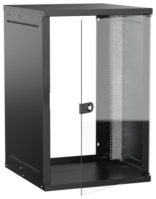 шкаф настенный 18u 600х650мм дверь стеклян. черн. generica lwe5-18u67-gf-g от BTSprom.by