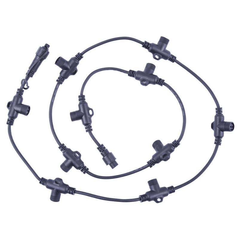 провод-шина для гирлянд ucx-f90 t10/2m/bk серии f90pro 2м 10 т-коннекторов шаг 20см статика/мерцание ip67 черн. uniel ul-00013219 от BTSprom.by