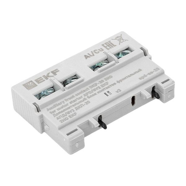  Блок контактов фронтальный дополнительный АПД/GV2 ДКП-20 2НО EKF apd-ae-20 фото в каталоге от BTSprom.by