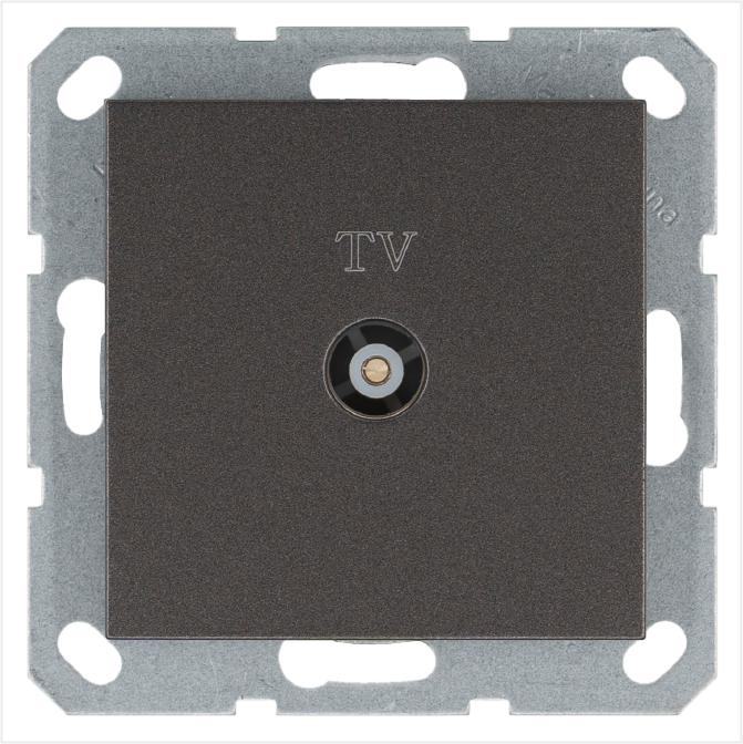 розетка телевизионная оконечная tv ф9.5мм механизм мокко jasmart g6001z от BTSprom.by