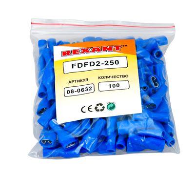  Клемма плоская полностью изолир. (VF 2-250A) (уп.100шт) Rexant 08-0632 фото в каталоге от BTSprom.by