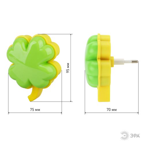  Светильник NN-606-LS-GR ночник "Клевер" зел. ЭРА Б0019098 фото в каталоге от BTSprom.by