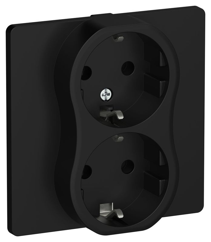 розетка 2-м сп flite рс12-1-к-флч 16а с заземл. без защ. шторок безвинтовое крепление в сборе механизм черн. iek fi-r21c-16-1-k02 от BTSprom.by