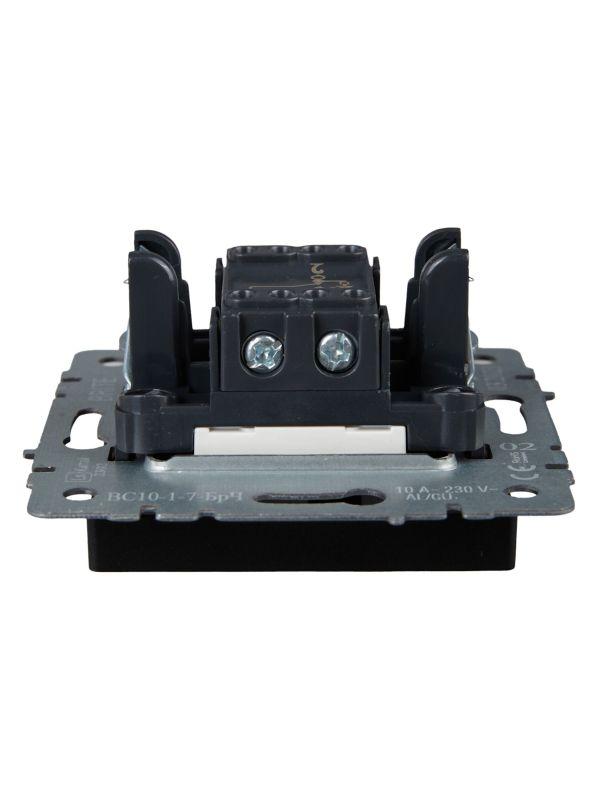  Выключатель проходной 1-кл. СП BRITE ВС10-1-7-БрЧ 10А с индик. механизм черн. IEK BR-V12-1-10-K02 фото в каталоге от BTSprom.by