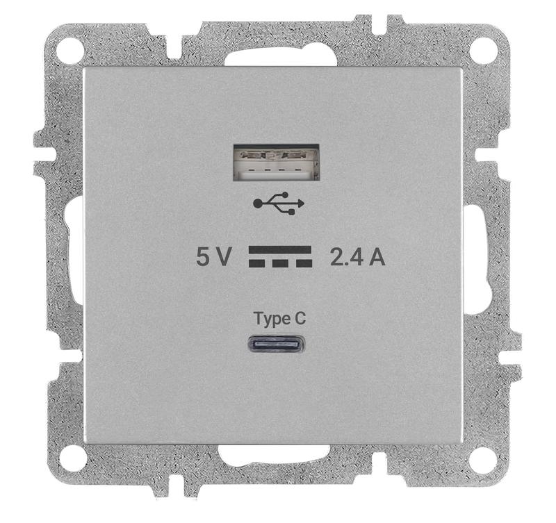 розетка lavin/karen usb + type-c механизм сер. arvia 50 03 2000 304 от BTSprom.by