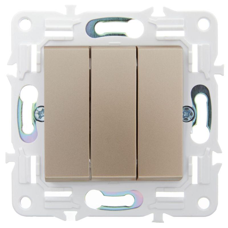  Выключатель 3-кл. SKANDY 10А SK-V11Sa песочн. IEK SK-V30-0-10-K98 фото в каталоге от BTSprom.by