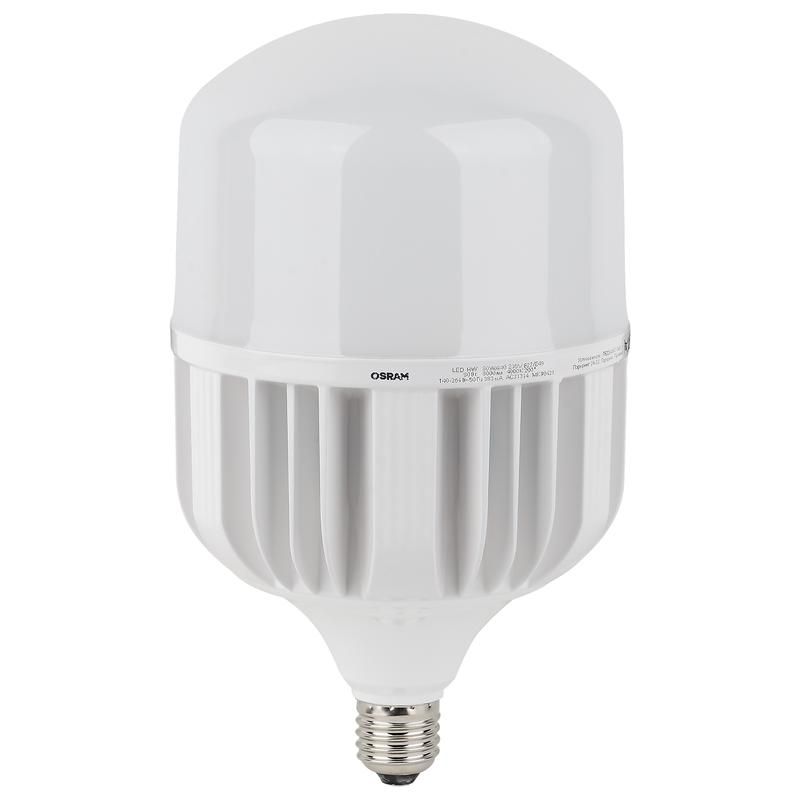 лампа светодиодная высокомощная led hw 80вт t матовая 4000к нейтр. бел. e27 8000лм 140-265в с адаптером e40 угол пучка 200град. pf>/=09 (замена 800вт) osram 4058075576933 от BTSprom.by