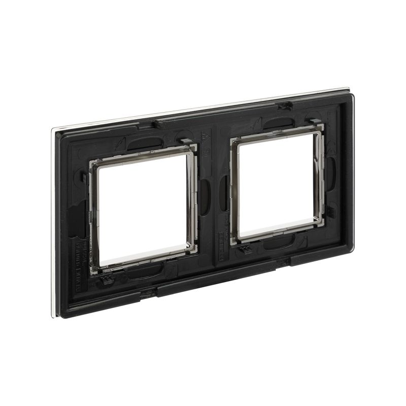  Рамка 2-м 4мод. Avanti натуральн. стекло черн. DKC 4402824 фото в каталоге от BTSprom.by