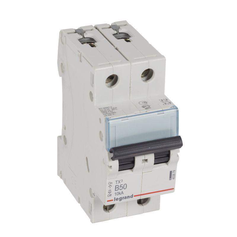  Выключатель автоматический модульный 2п B 50А 10кА TX3 6000 2мод. 230/400В Leg 403879 фото в каталоге от BTSprom.by