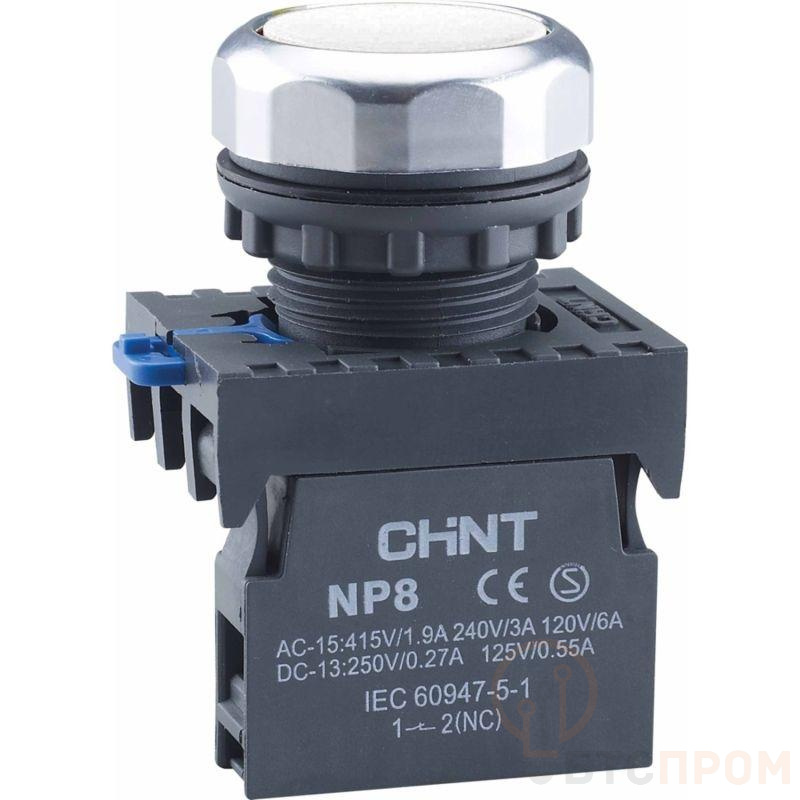 Кнопка управления NP8-02BND/1 подсвет. самовозв. AC110-230В(LED) 2НЗ IP65 (R) бел. CHINT 667590 фото в каталоге от BTSprom.by  Кнопка управления NP8-02BND/1 подсвет. самовозв. AC110-230В(LED) 2НЗ IP65 (R) бел. CHINT 667590 фото в каталоге от BTSprom.by
