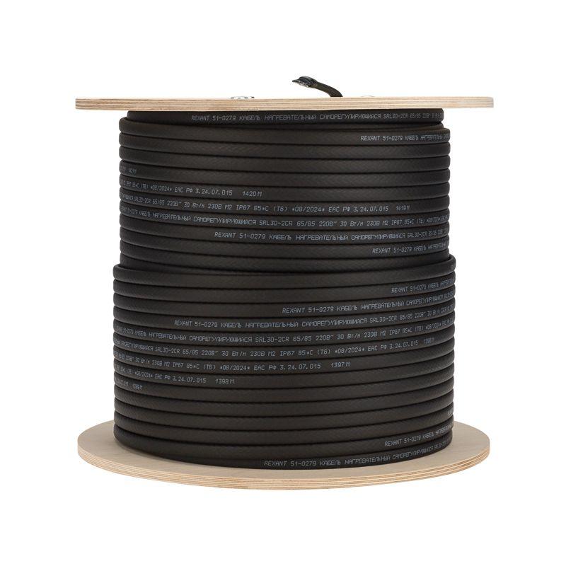  Кабель греющий (нагрев.) саморег. SRL30-2CR экранированный 30Вт/м 0.88кв.мм/55м 200м Rexant 51-0279 фото в каталоге от BTSprom.by