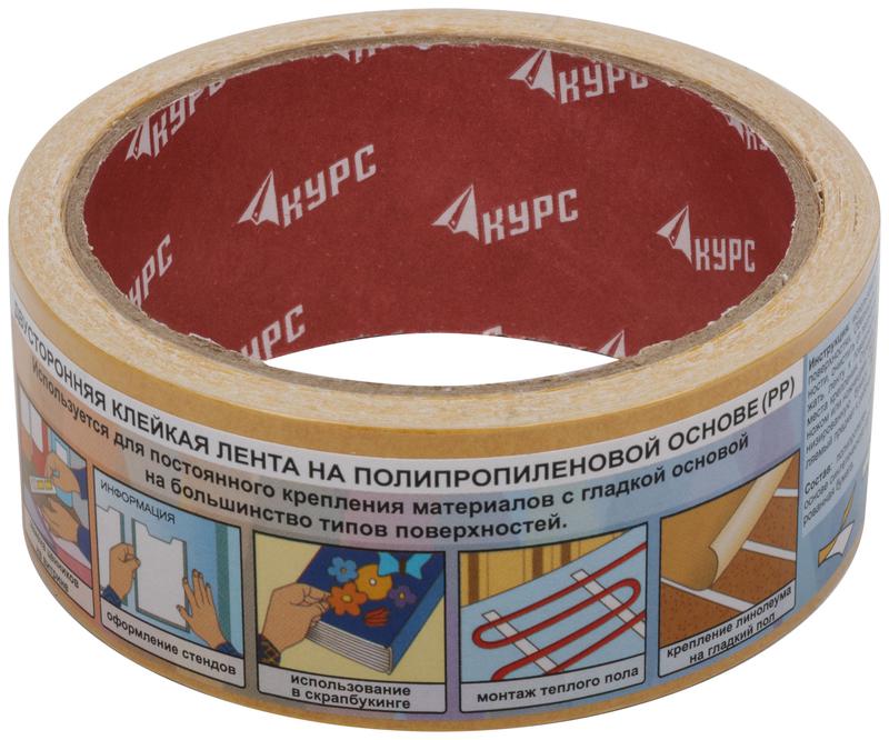  Лента-скотч клейкая двусторонняя 38ммх10м КУРС 11803 фото в каталоге от BTSprom.by