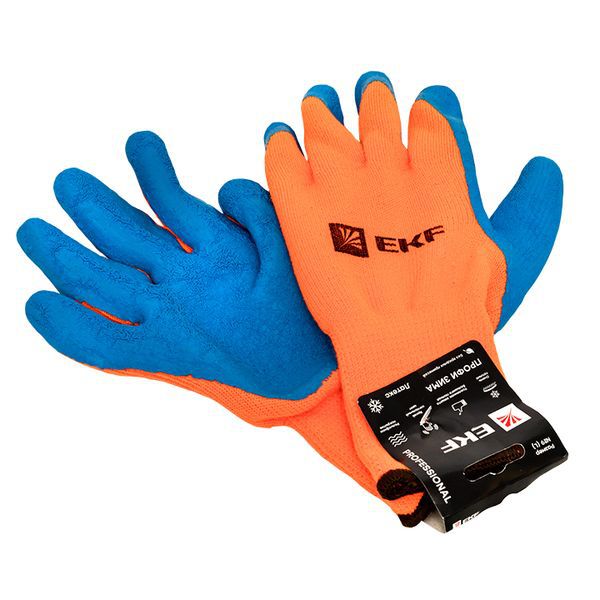  Перчатки рабочие ПРОФИ ЗИМА с рельефным латексным покрытием утепленные (10 класс 9 разм) Professional EKF pe10lt-9-pro фото в каталоге от BTSprom.by