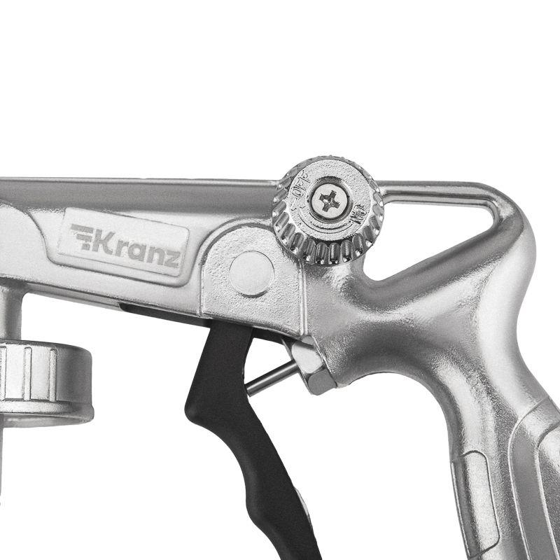  Пистолет для антигравийных и антикоррозийных составов с гибким и прямым соплом + регулятор давления Kranz KR-16-1403 фото в каталоге от BTSprom.by