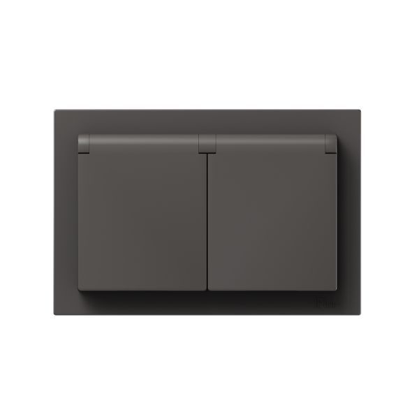 розетка 2-м сп эпика 16а ip44 с заземл. защ. шторки с рамкой с крышками механизммокко ekf up1-som-211-44 от BTSprom.by