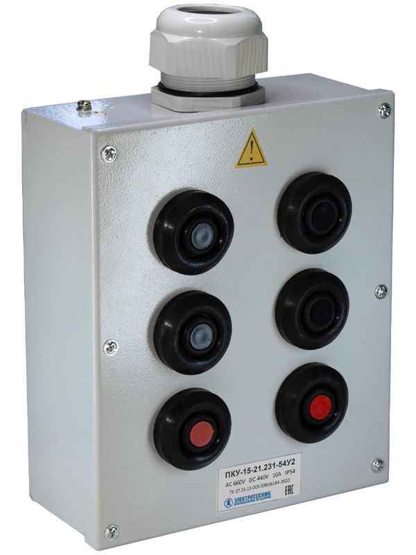 пост управления пку-15-21.231-54у2 (4хке081/2(1з+1р) черн. + 2хке081/2(1з+1р) красн. + pg-36) электротехник et008531 от BTSprom.by