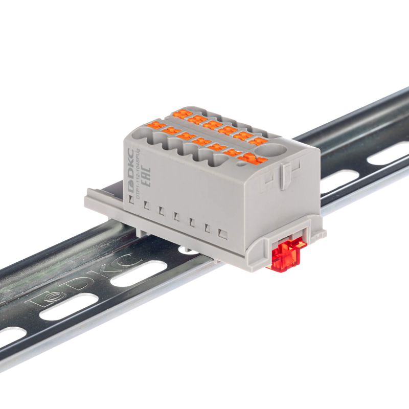  Блок распределительный зажим push-in 1 ввод 6кв.мм 12 точек подключения 2.5кв.мм красн. DKC DTP1-112-104SPUR фото в каталоге от BTSprom.by