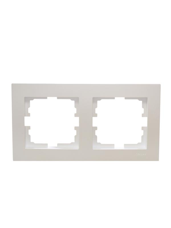  Рамка 2-местн. горизонт. VESNA жемчуж./бел. перламутр LEZARD 742-3000-147 фото в каталоге от BTSprom.by